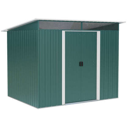 6' x 8.5' Outdoor Metal Garden Shed Utility Tool Storage Steel Backyard House, Dark Green Sheds Dark Green  at Gallery Canada