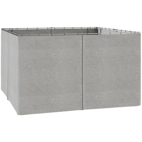 Replacement Gazebo Curtains with Zipper, 4-Panel Universal Gazebo Privacy Sidewall for Most 10' x 13' Gazebo Canopy Pavillion, Hooks/C-Rings Included, Grey