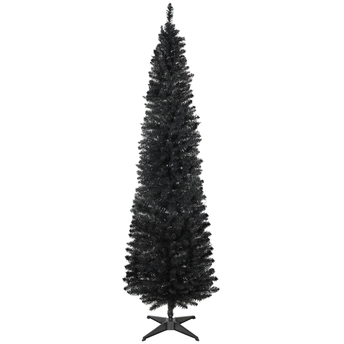 7FT Artificial Christmas Tree, Pencil Christmas Tree with Realistic Branches, Stable Stand, Black Pencil Christmas Trees   at Gallery Canada