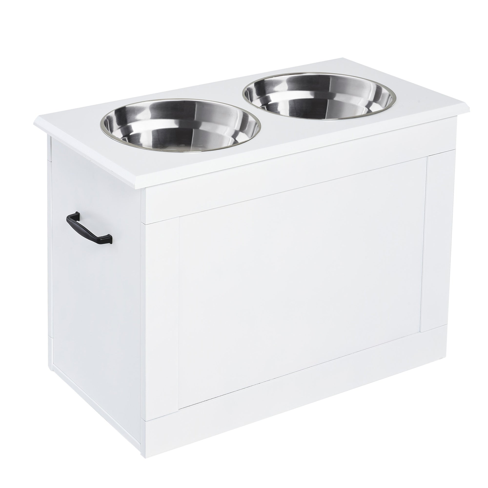 Large Elevated Pet Feeder with Storage Dog Pet Diner Function 2 Stainless Steel Dog Bowls Elevated Base for Large Dogs and Other Large Pet, White Dog Bowls White at Gallery Canada