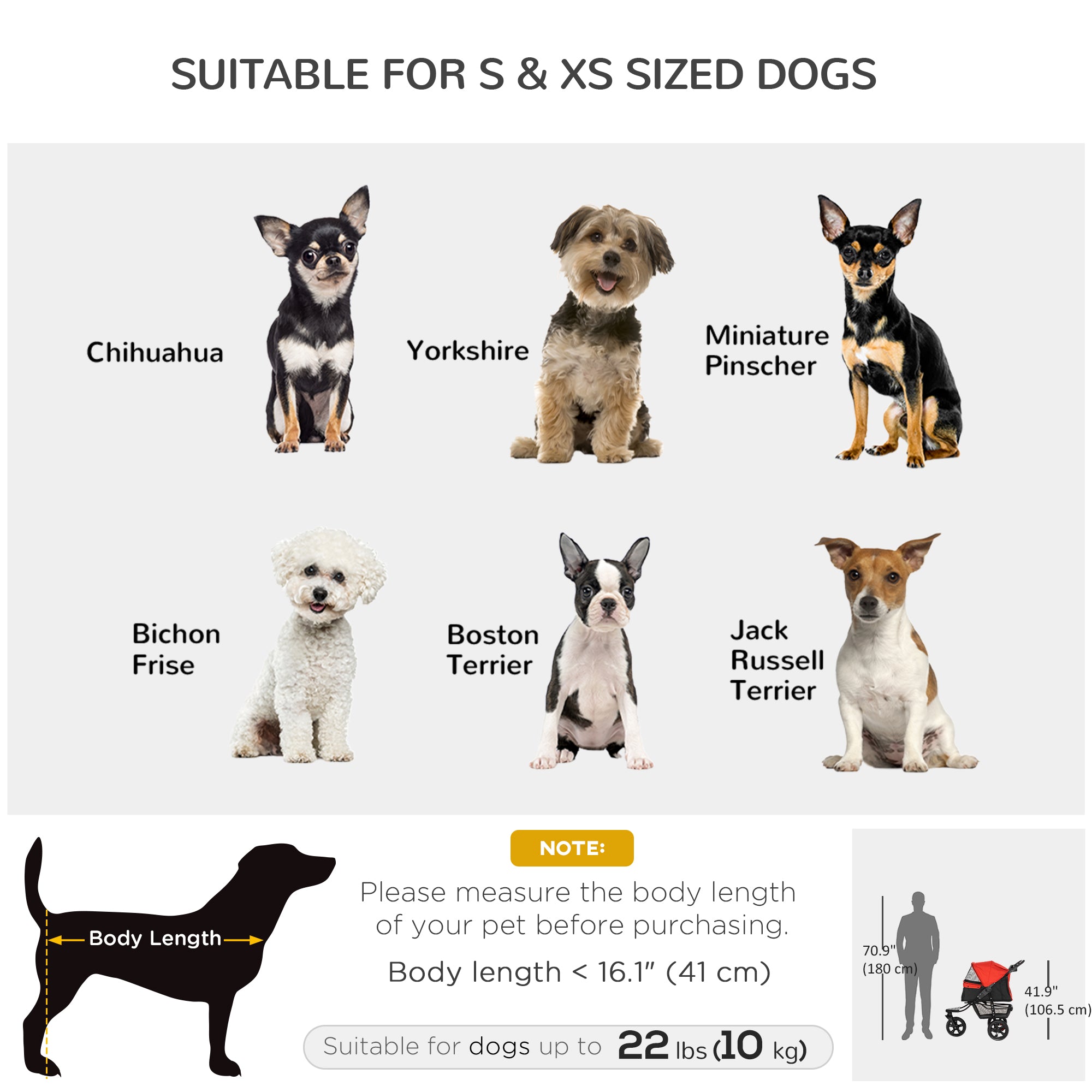 3 Wheel Folding Dog Stroller, Jogger Travel Carrier with Adjustable Canopy, Storage Brake, Mesh Window for S&;M Dogs, Red Dog Bike Trailers & Strollers at Gallery Canada