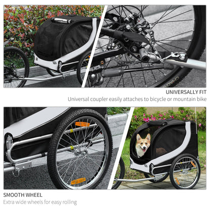 Dog Bike, Trailer Pet Cart, Bicycle Wagon, Travel Cargo, Carrier Attachment with Hitch, Foldable for Travelling, White Dog Bike Trailers & Strollers   at Gallery Canada