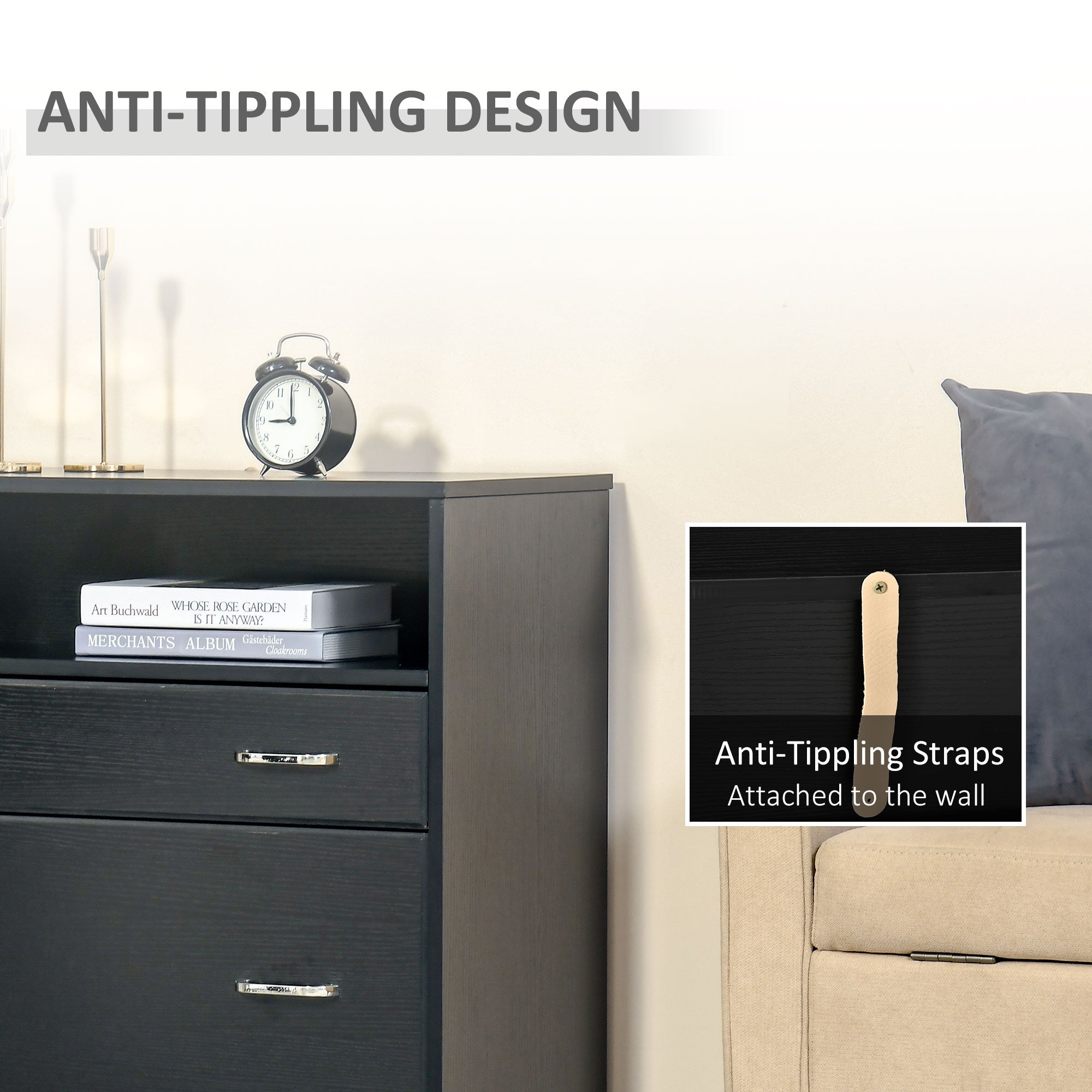 Lateral File Cabinet with 2 Drawers, Filing Cabinet for Hanging Letter Sized Files, Office Printer Stand, Black Office Cabinets & Cupboards at Gallery Canada