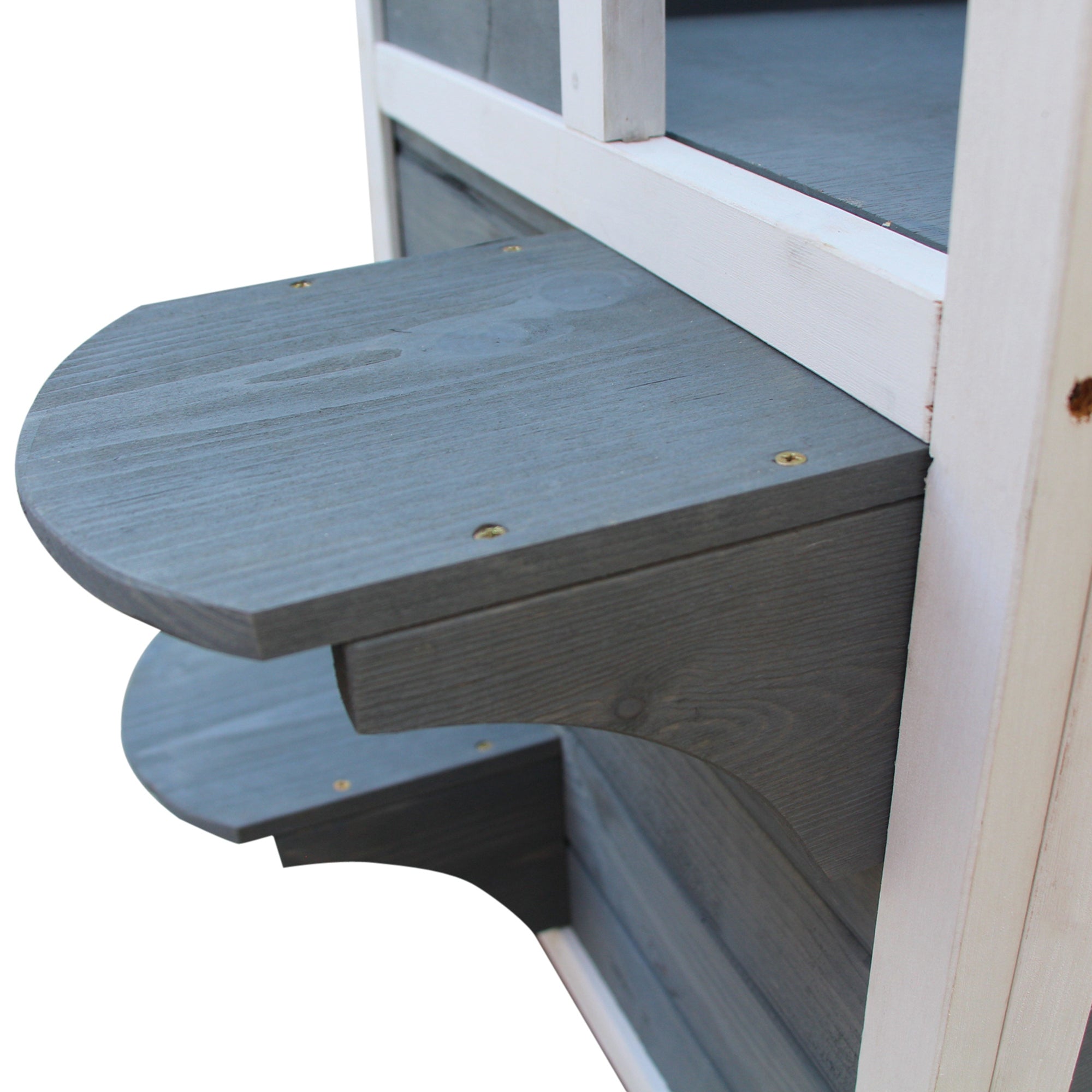 2 Story Wooden Outdoor Cat House with Windows, Platforms, Openable Top, Asphalt Roof, Grey Cat Houses at Gallery Canada