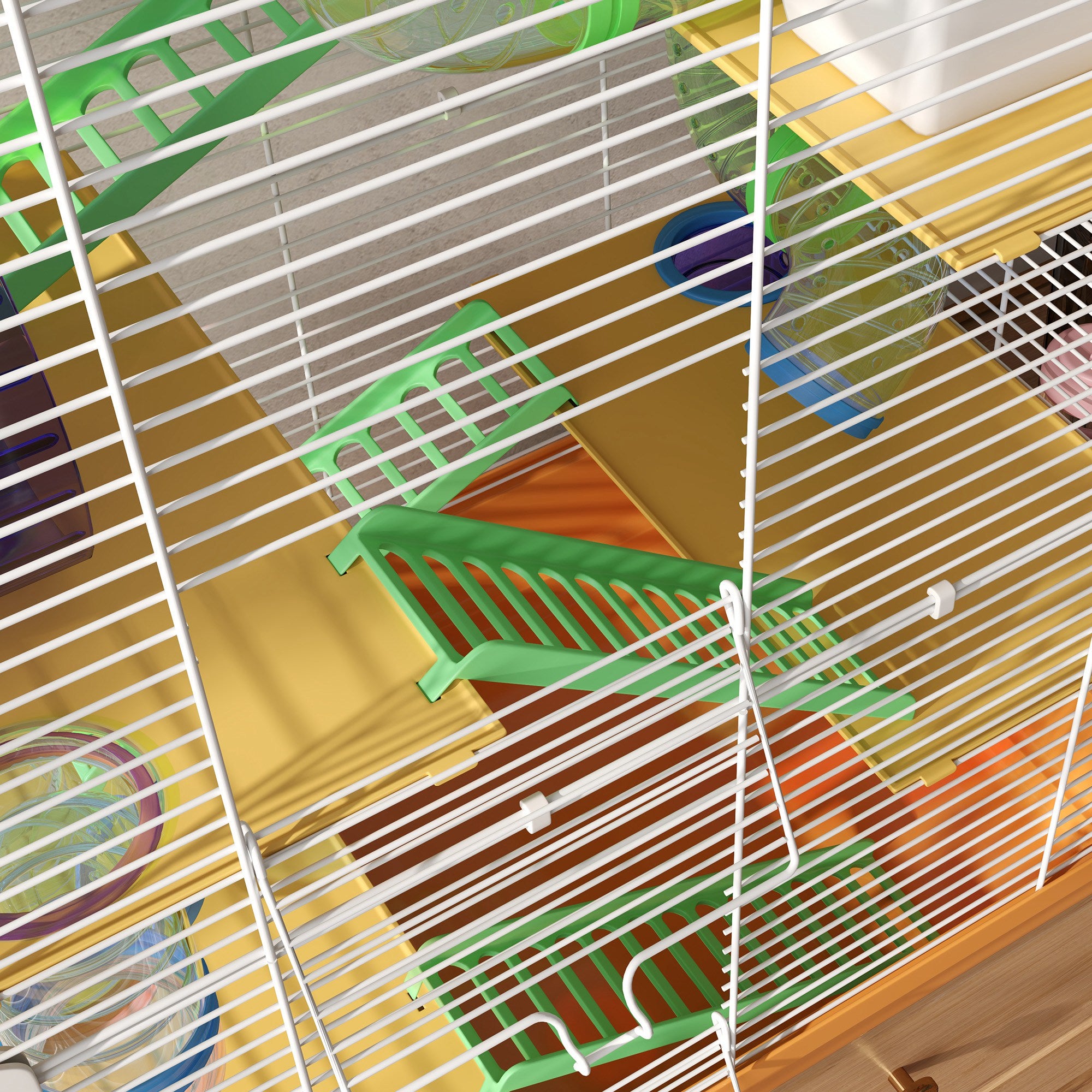 5 Tiers Hamster Cage Portable with Exercise Wheels Play Tube Water Bottle Dishes House Ladder for Gerbils, Orange Hamster Cages at Gallery Canada