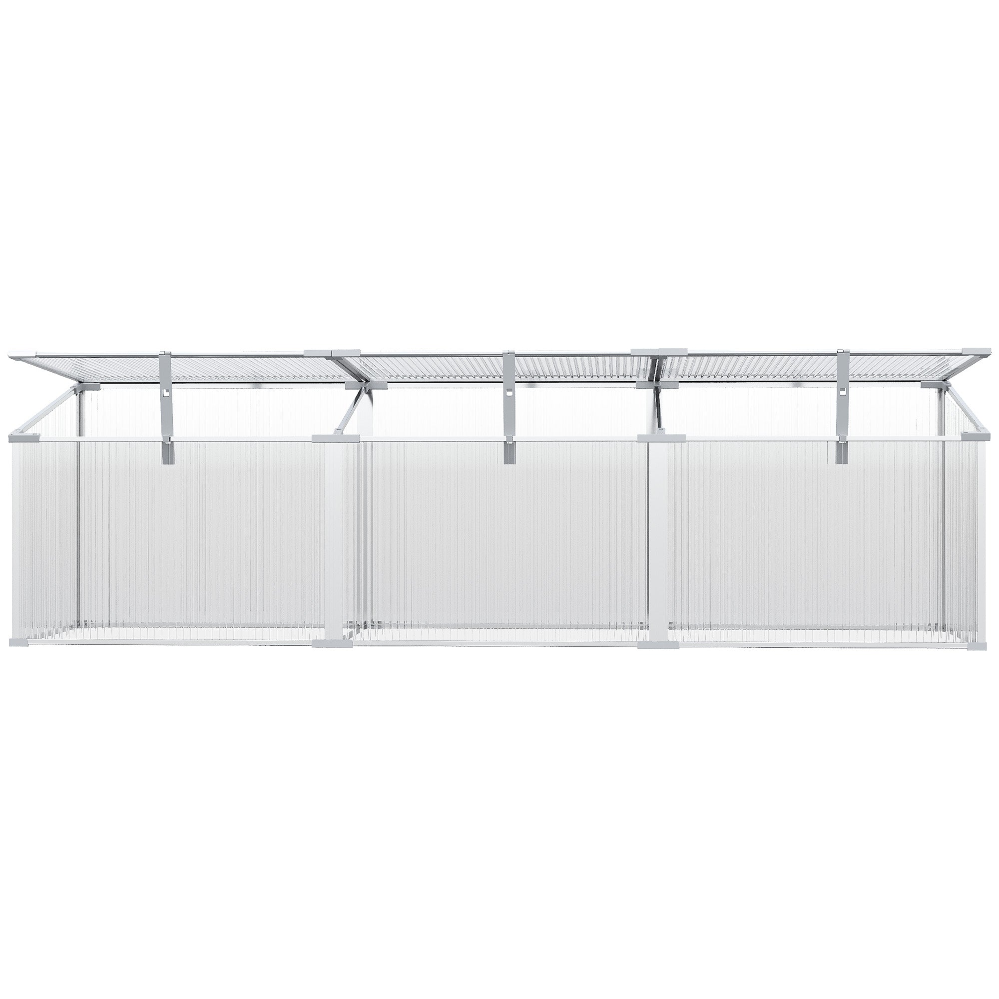 Aluminium Cold Frame Greenhouse Garden Portable Raised Planter with Openable Top, 71