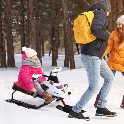 Snow Racer Sleds for Kids with Padded Rubber Seat, Snow Motor with Wind Shield Handle and Anti-slip Pedal, Winter Gift for Boys and Girls - Gallery Canada