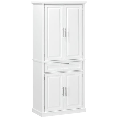 72" Kitchen Pantry Cabinet, Freestanding Storage Cabinet, 4-Door Cupboard with Drawer and Adjustable Shelves, White Kitchen Pantry Cabinets   at Gallery Canada