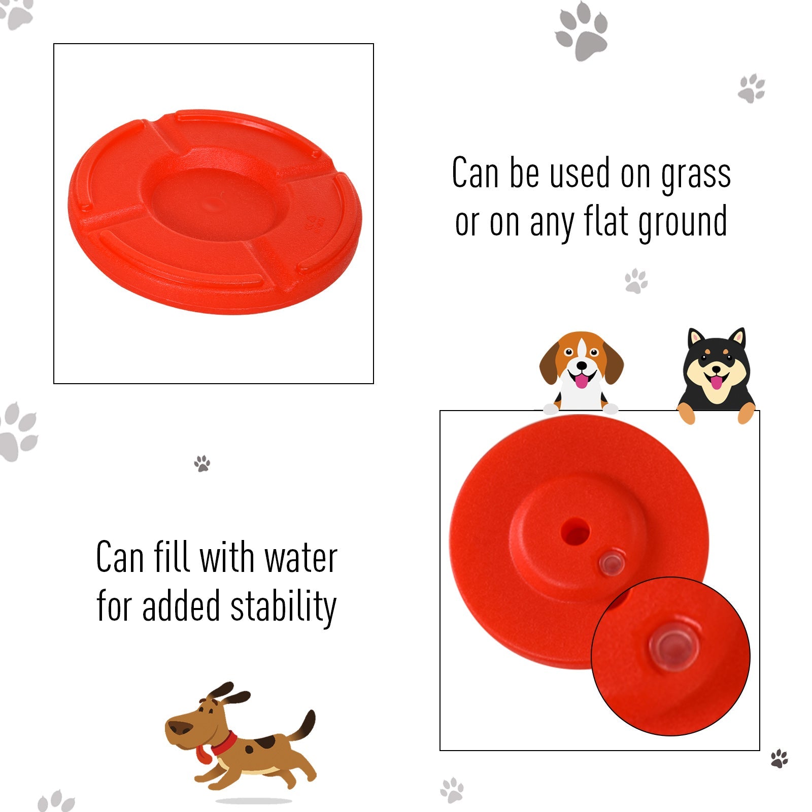 3PCs Portable Pet Agility Training Obstacle Set for Dogs w/ Adjustable Weave Pole, Jumping Ring, Adjustable High Jump Dog Agility Training Equipment   at Gallery Canada