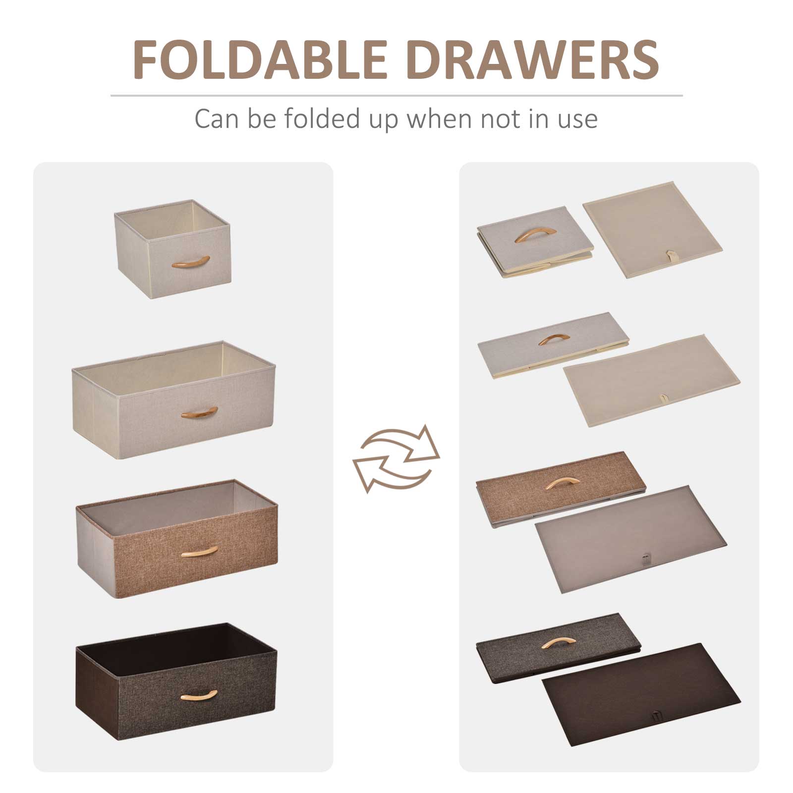 Dresser for Bedroom with 5 Drawers, Chest of Drawers with Metal Frame, Fabric Dresser for Living Room, Multi-Coloured Bedroom Furniture at Gallery Canada