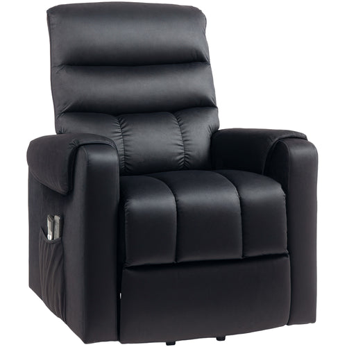Lift Chair for Elderly, Massage Recliner Chair with 8 Vibration Points, Footrest, Remote Control, Side Pockets, Black