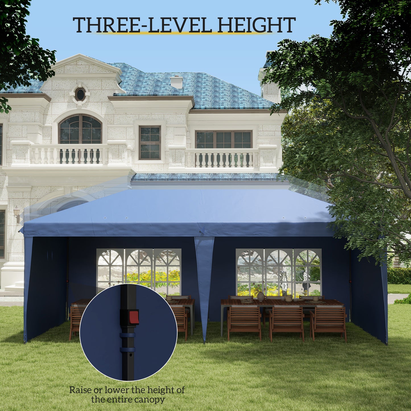 10' x 20' Outdoor Pop Up Canopy Tent Party Tent Instant Shelter W/ Carrying Bag, Blue Pop Up Canopies at Gallery Canada