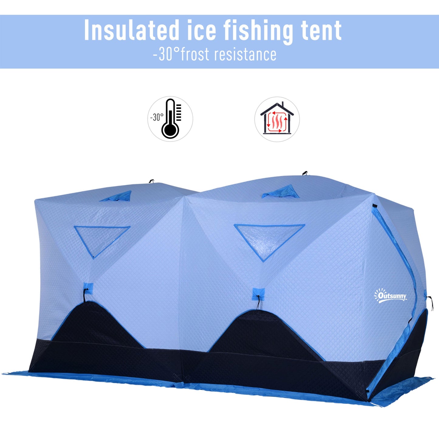 8-Person Pop-up Ice Fishing Tent, Insulated Ice Fishing Shelter with Ventilation Windows, Double Doors and Carry Bag, for Low-Temp -22℉ Ice Fishing Tents   at Gallery Canada