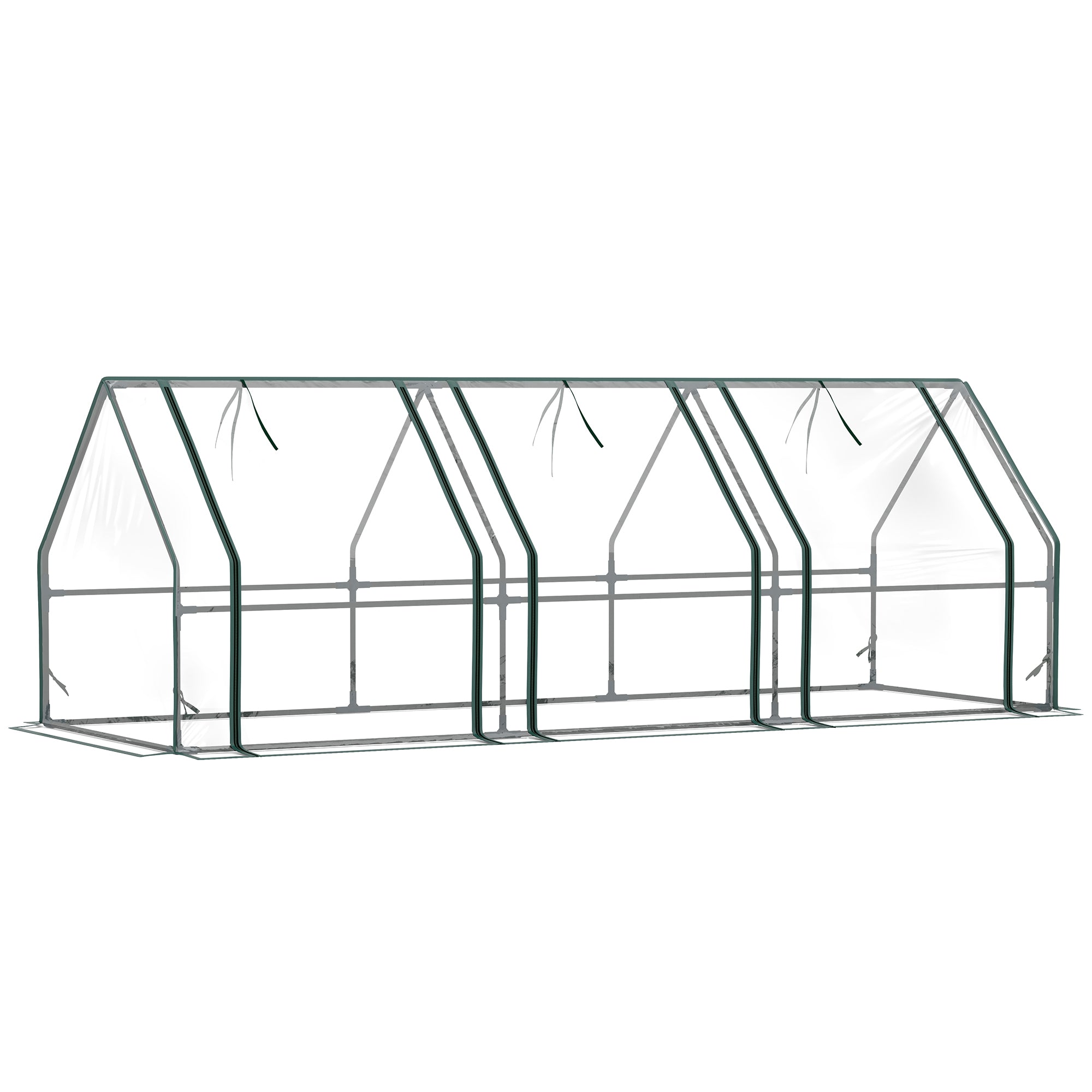 Portable Mini Greenhouse Tunnel Growing Tent Plants Flower Warm House w/ Zippered Roll-up Doors, Clear Greenhouses at Gallery Canada