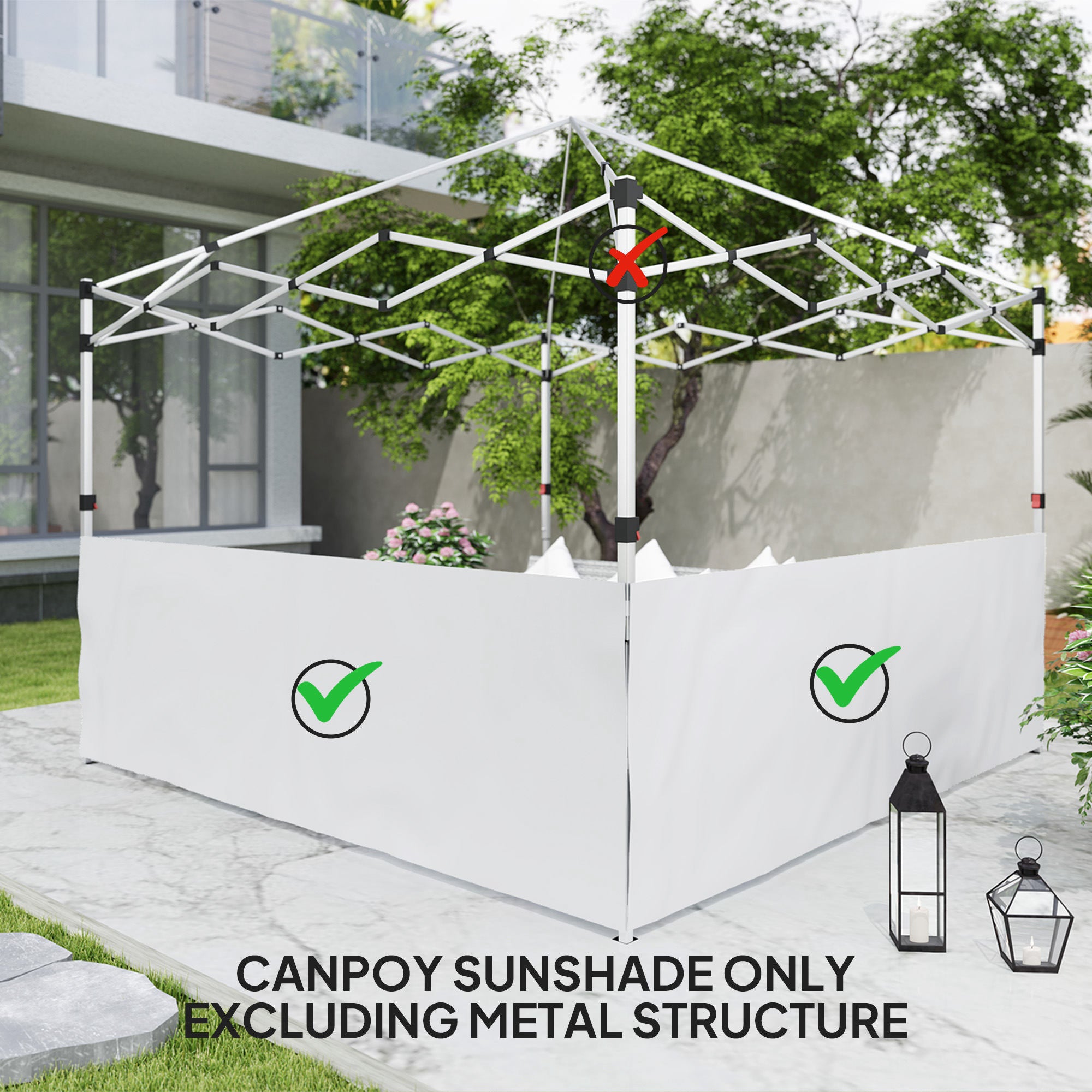 Canopy Sidewalls for 10' x 10' or 10' x 20' Pop up Canopy, 2 PCS Canopy Half Walls Only, White Gazebo Sidewalls at Gallery Canada