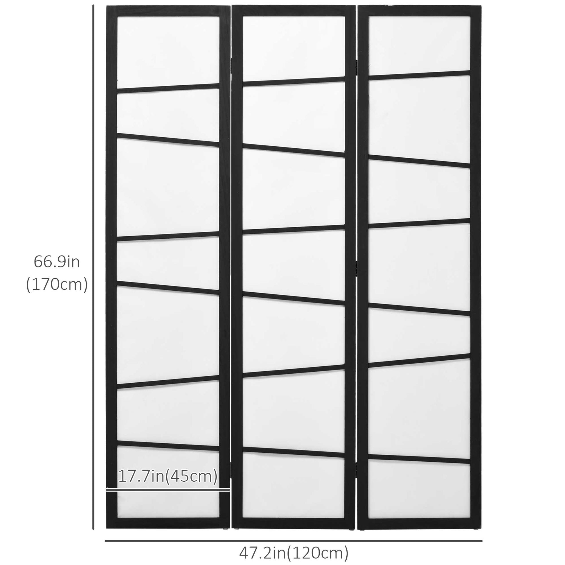 5.6ft Folding Room Divider, 3 Panel Wall Partition with Wood Frame for Bedroom, Home Office, White Room Dividers   at Gallery Canada