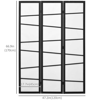 5.6ft Folding Room Divider, 3 Panel Wall Partition with Wood Frame for Bedroom, Home Office, White Room Dividers   at Gallery Canada