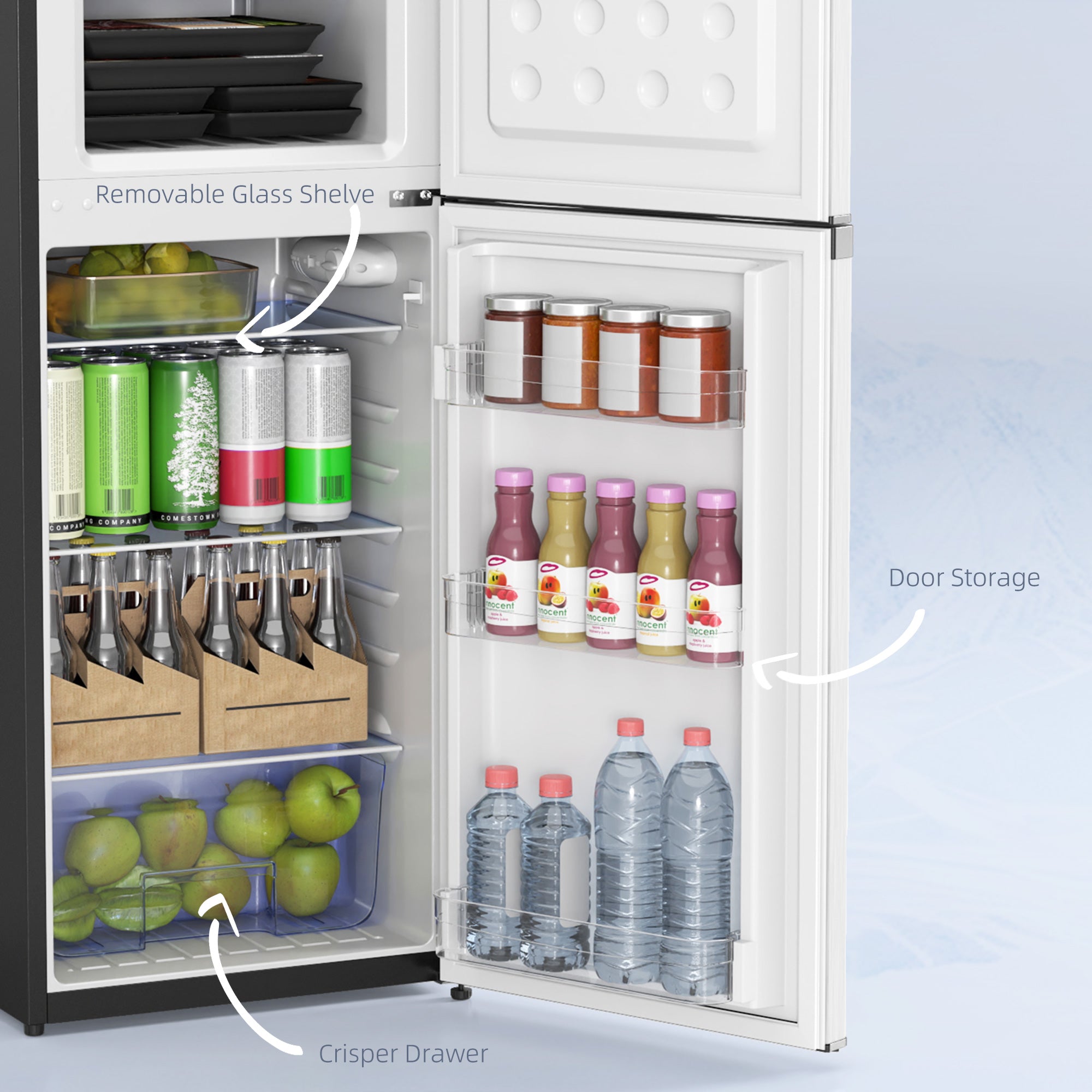 Double Door Mini Fridge with Freezer, 4.6 Cu.Ft Small Refrigerator with Thermostat, Shelves, Reversible Door, Silver Small Kitchen Appliances at Gallery Canada