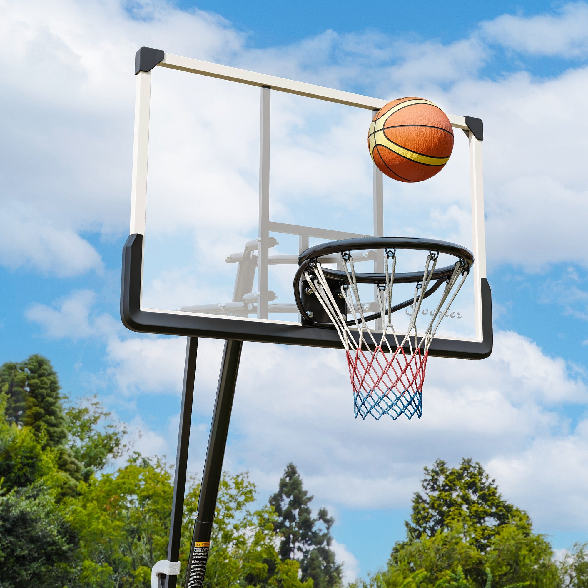 Basketball Hoop Outdoor, 5-10ft Portable Basketball Goal with 44