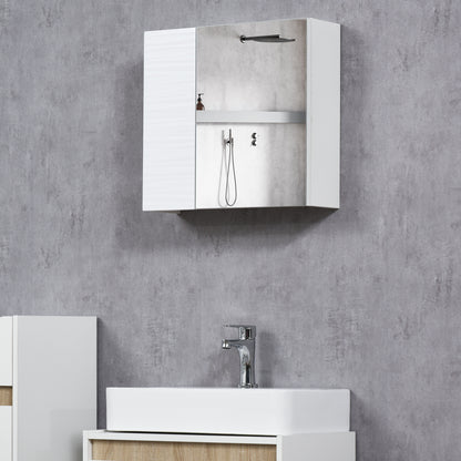 Wall Mounted Bathroom Medicine Cabinet Mirrored Cabinet with Hinged Door 2-Tier Storage and Adjustable Shelves White Mirror Medicine Cabinets   at Gallery Canada