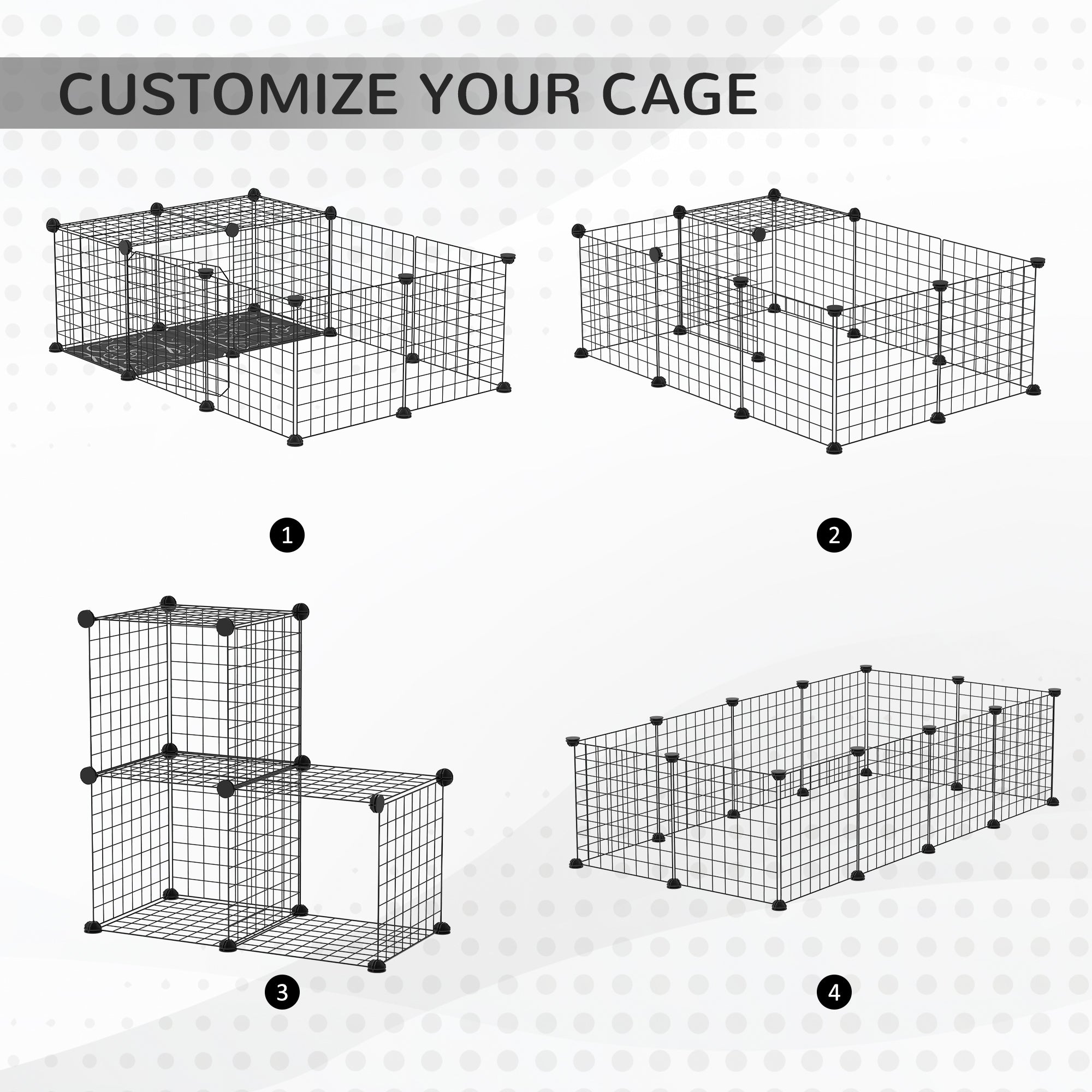 Small Animal Cage with 16 Panels, Portable Metal Wire Pet Fence with Door, Non-slip Feet for Bunny Guinea Pig Houses & Habitats   at Gallery Canada