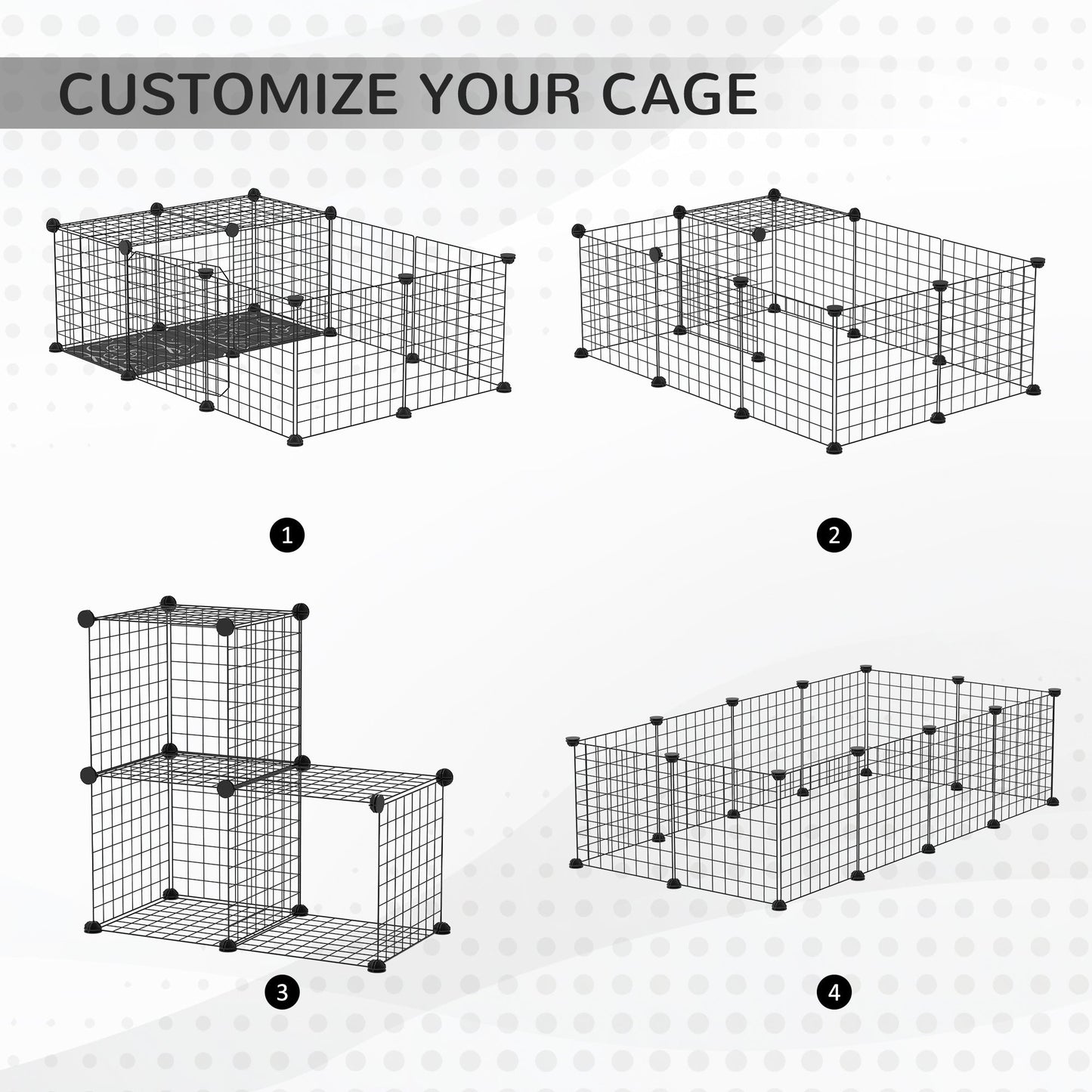 Small Animal Cage with 16 Panels, Portable Metal Wire Pet Fence with Door, Non-slip Feet for Bunny Guinea Pig Houses & Habitats   at Gallery Canada