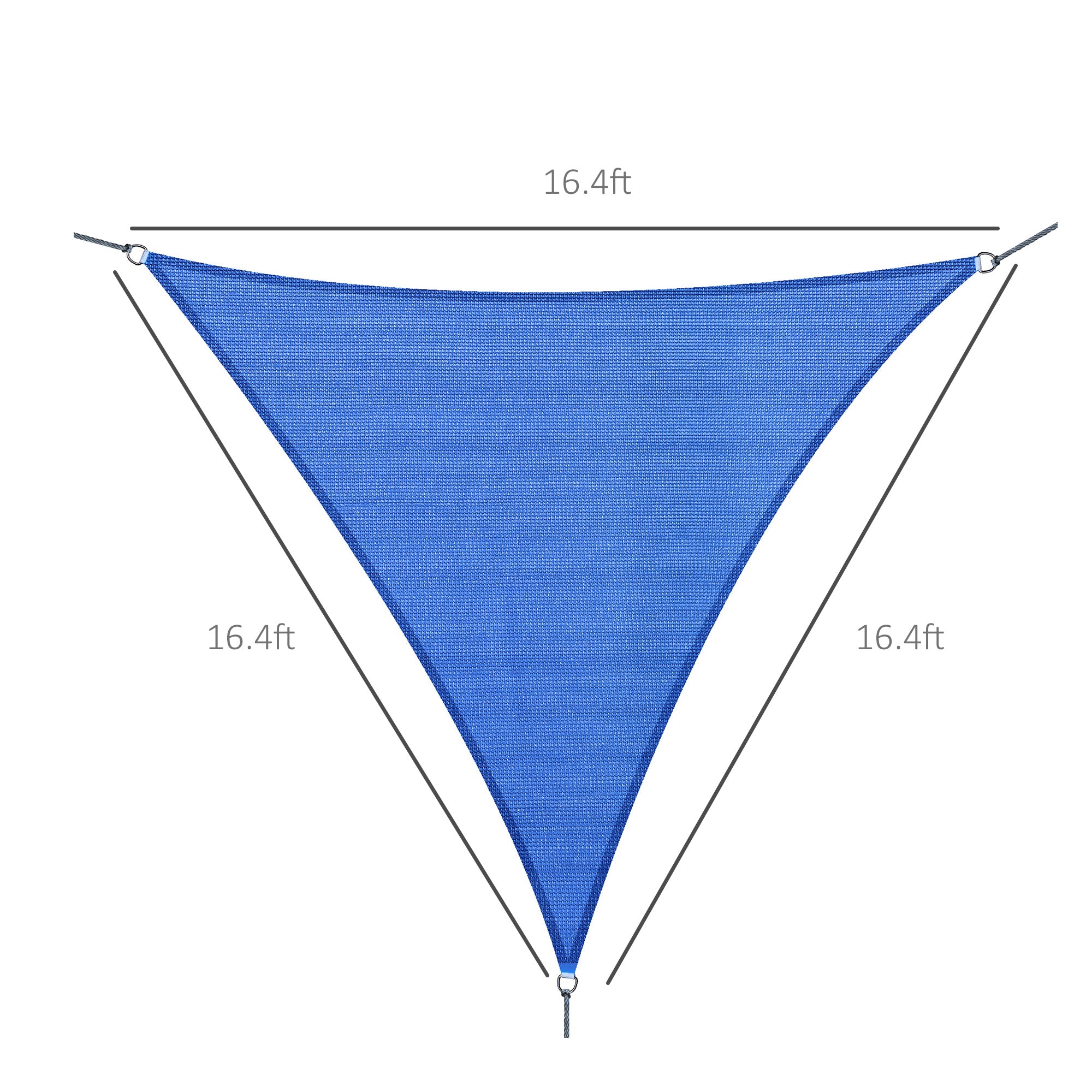 Triangle 16.4' Canopy Sun Sail Shade Garden Cover UV Protector Outdoor Patio Lawn Shelter with Carrying Bag (Blue) Shade Sails at Gallery Canada