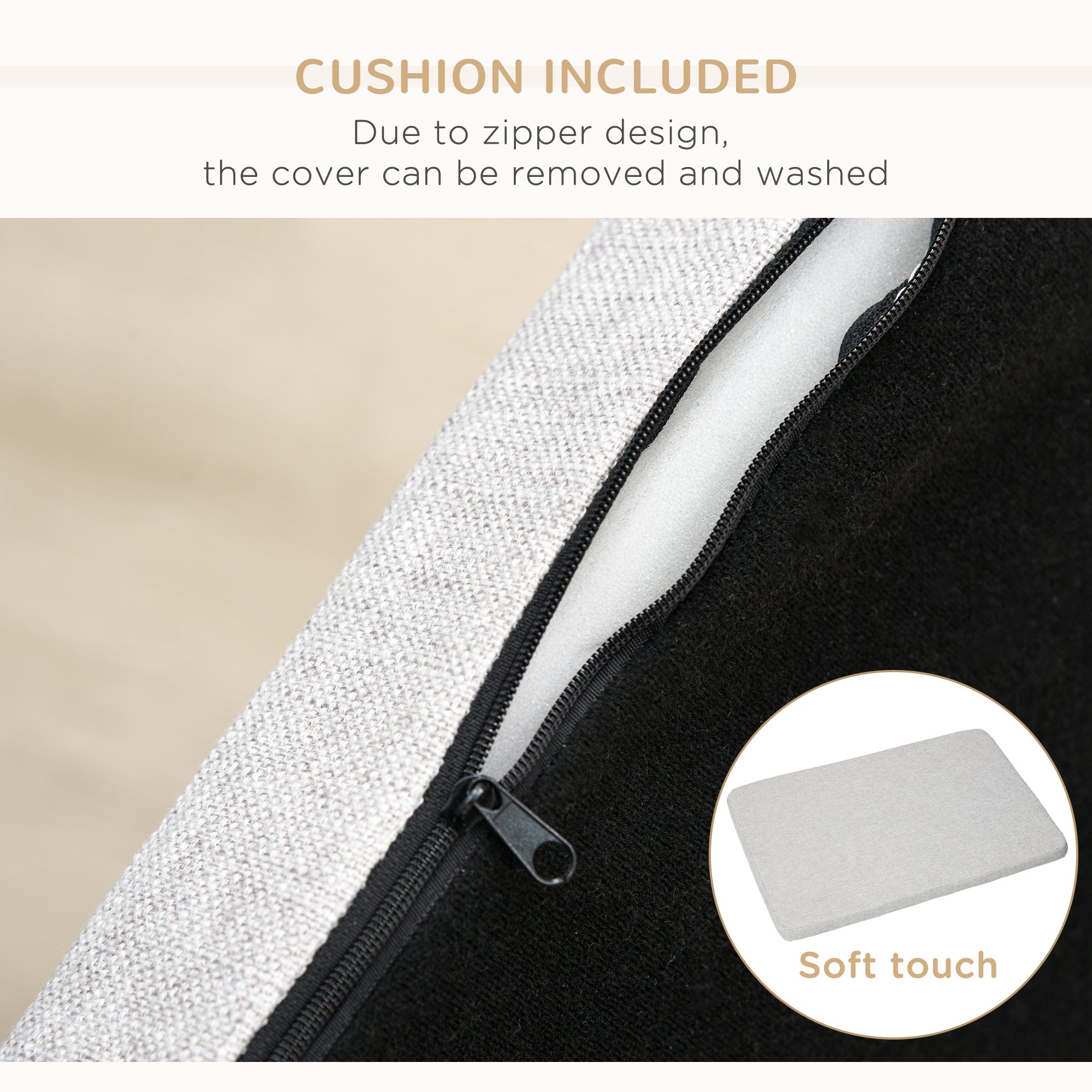 Modern Pet Sofa Cat or Medium Large Dog Bed W/ Removable Seat Cushion, Light Grey Dog Sofas at Gallery Canada
