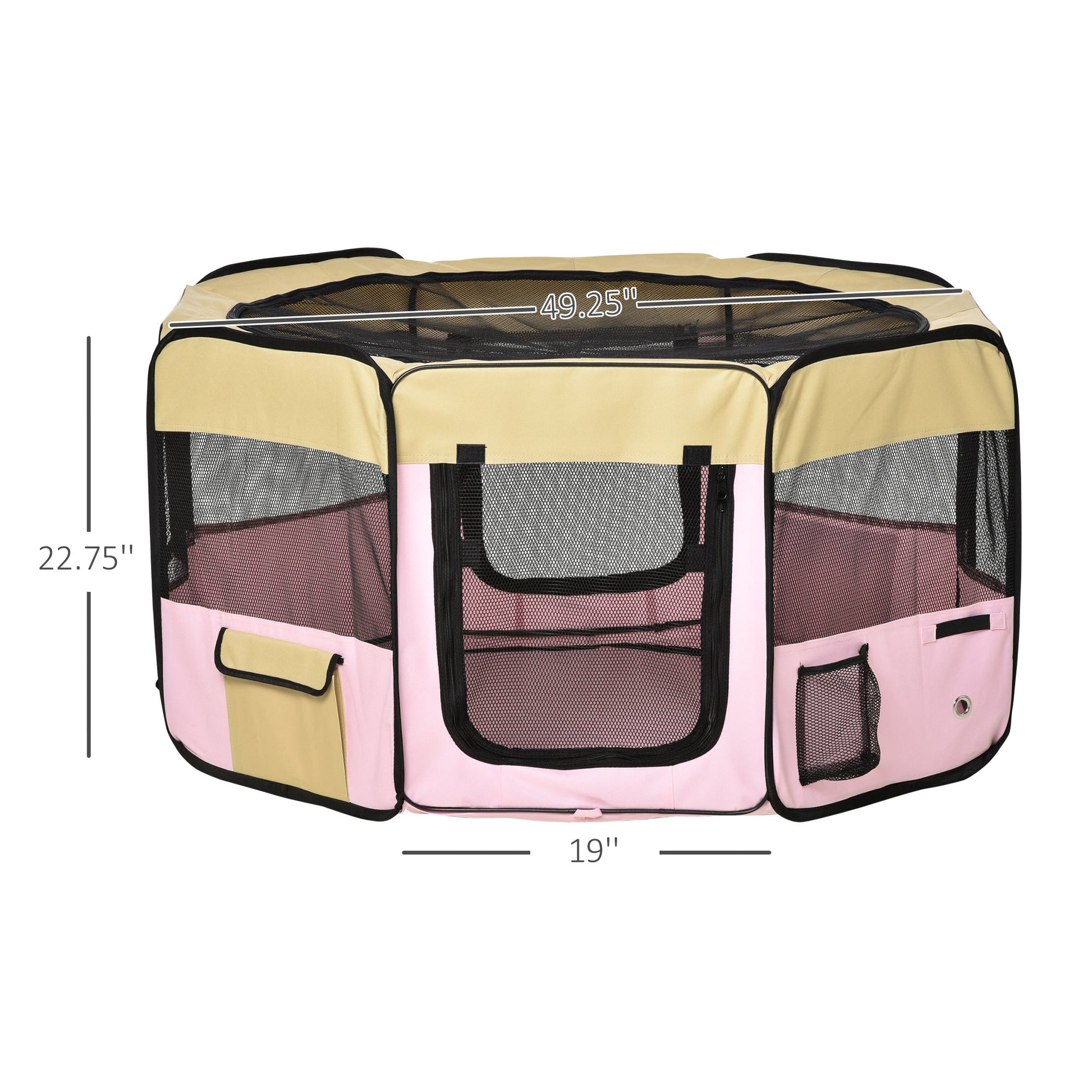 49-inch Large Exercise Puppy Pet Playpen Portable Dog Cat Pet Play Pen Pet Cage Tent Kennel Crate Pink Carry Bag Included Houses, Kennels & Pens   at Gallery Canada