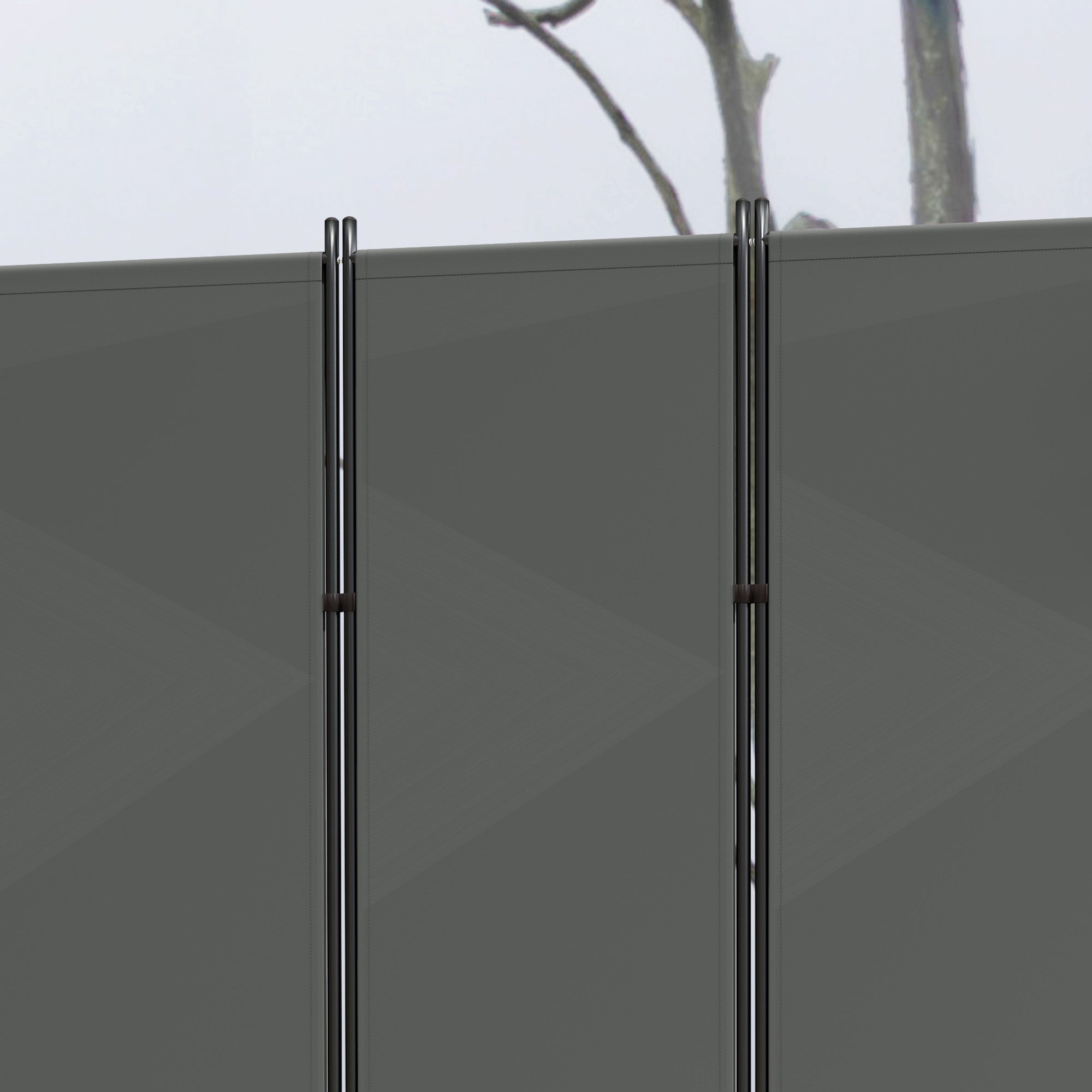 6 Panel Folding Room Divider, UV30+ Privacy Screen, Indoor Outdoor Privacy Panel with Stable Base, Dark Grey Side Awnings at Gallery Canada