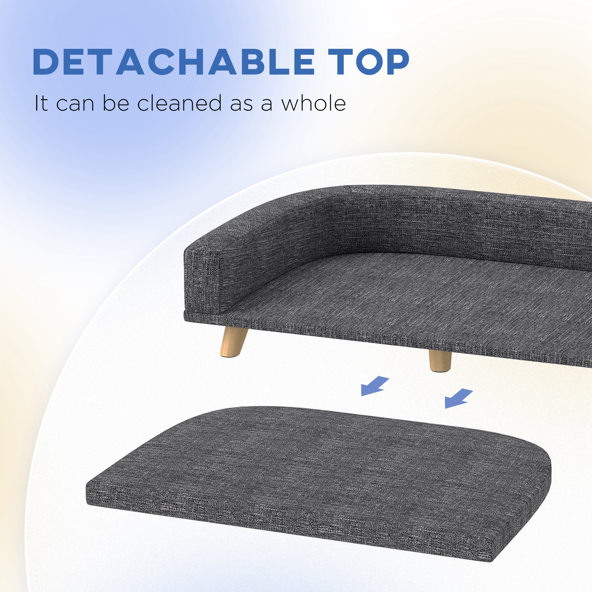 Dog Sofa for Large Dogs with Washable Cover, Anti-slip Foot Pads, Dark Grey Dog Sofas at Gallery Canada