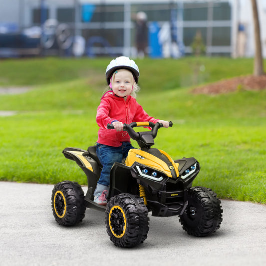 Kids 4 Wheeler Quad with Music, MP3, Headlights, High &; Low Speed, Kids ATV for 3-5 Years Old Boys &; Girl, Yellow Electric Toy Cars   at Gallery Canada