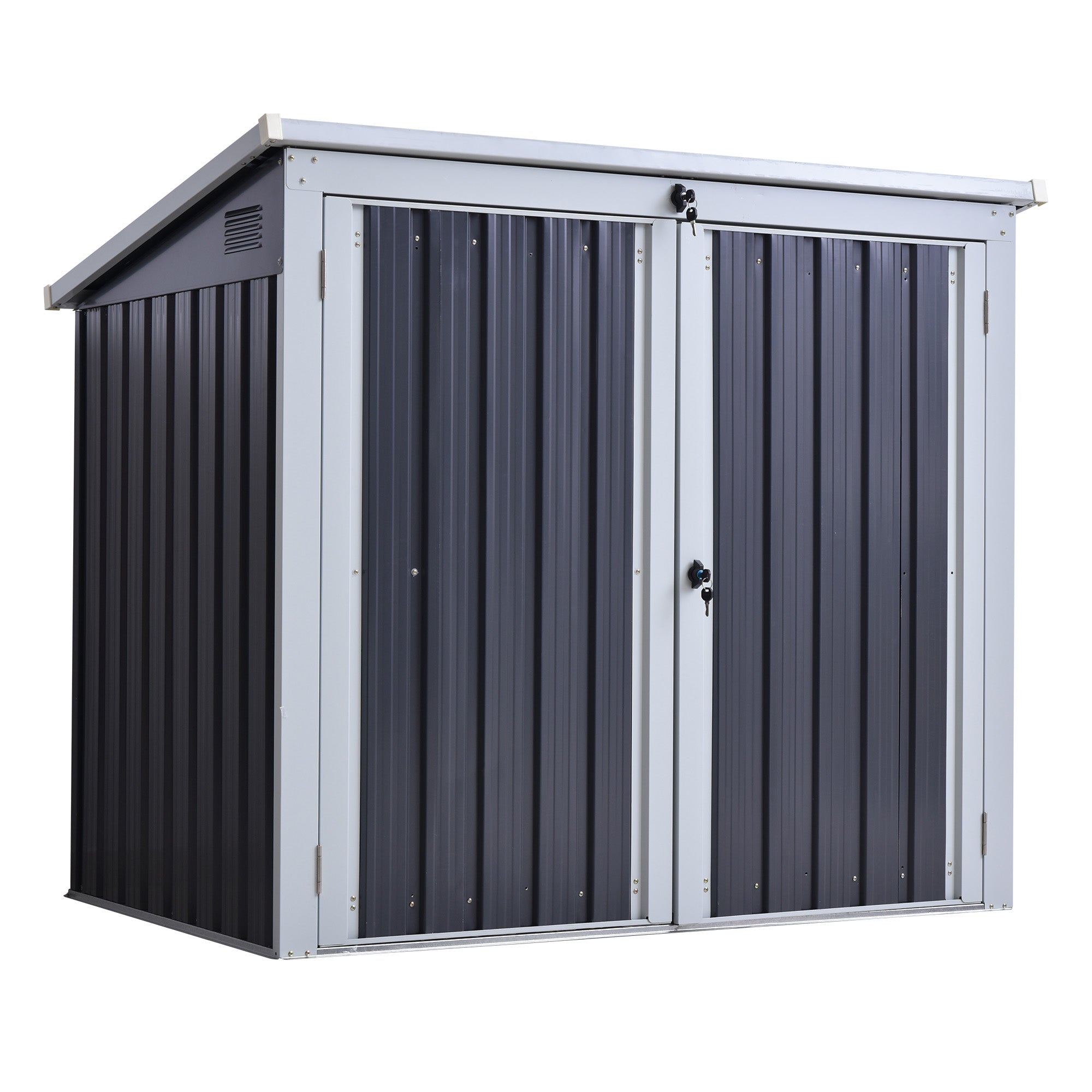5ft x 3ft Outdoor Garbage Bin Storage Shed with Lockable Doors and Lid, Outside Storage Shed for Trash Can, Black Sheds at Gallery Canada