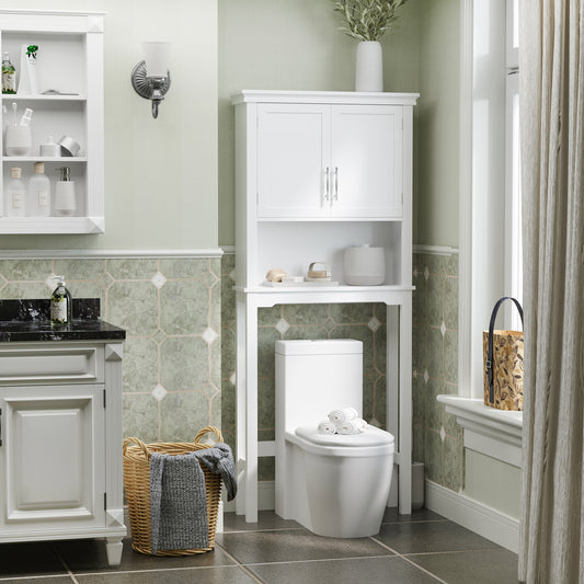 Over the Toilet Storage, Bathroom Cabinets Over Toilet, Cabinet Above Toilet with Doors and Shelves Over The Toilet Storage White  at Gallery Canada