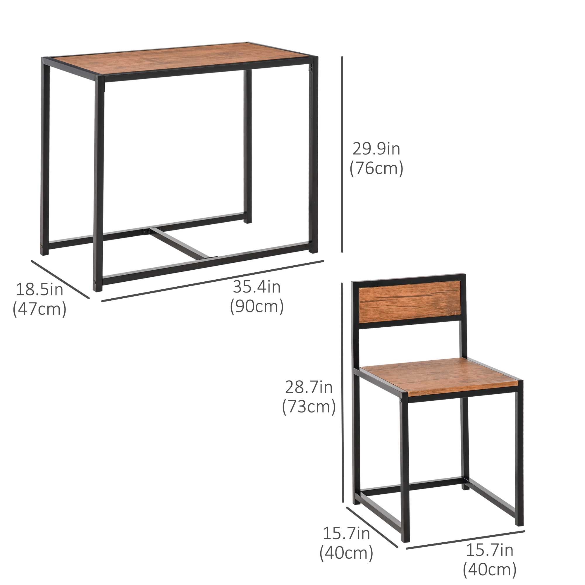 Dining Table Set, Industrial Dining Set for 2, Kitchen Table and Chairs for Small Space, Dining Room Table with Chairs Bar Sets   at Gallery Canada