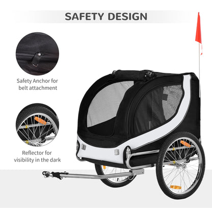 Dog Bike, Trailer Pet Cart, Bicycle Wagon, Travel Cargo, Carrier Attachment with Hitch, Foldable for Travelling, White Dog Bike Trailers & Strollers   at Gallery Canada