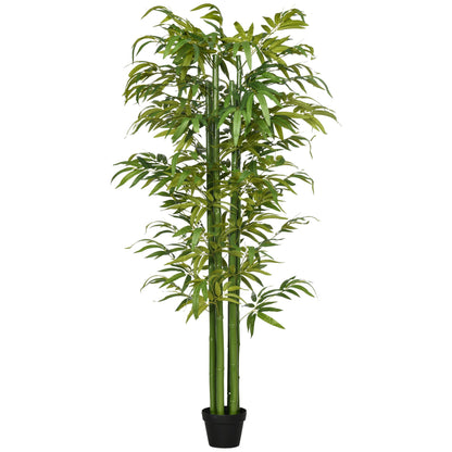 Artificial Tree Bamboo Tree Fake Plants in Pot for Home Office Living Room Decor, 7"x7"x71", Green Artificial Trees Green  at Gallery Canada