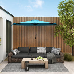 9ft Half Round Umbrella Outdoor Patio Garden Balcony Parasol Window Sun Shade w/ 5 Ribs, Light Blue Half Round Umbrellas Light Blue at Gallery Canada