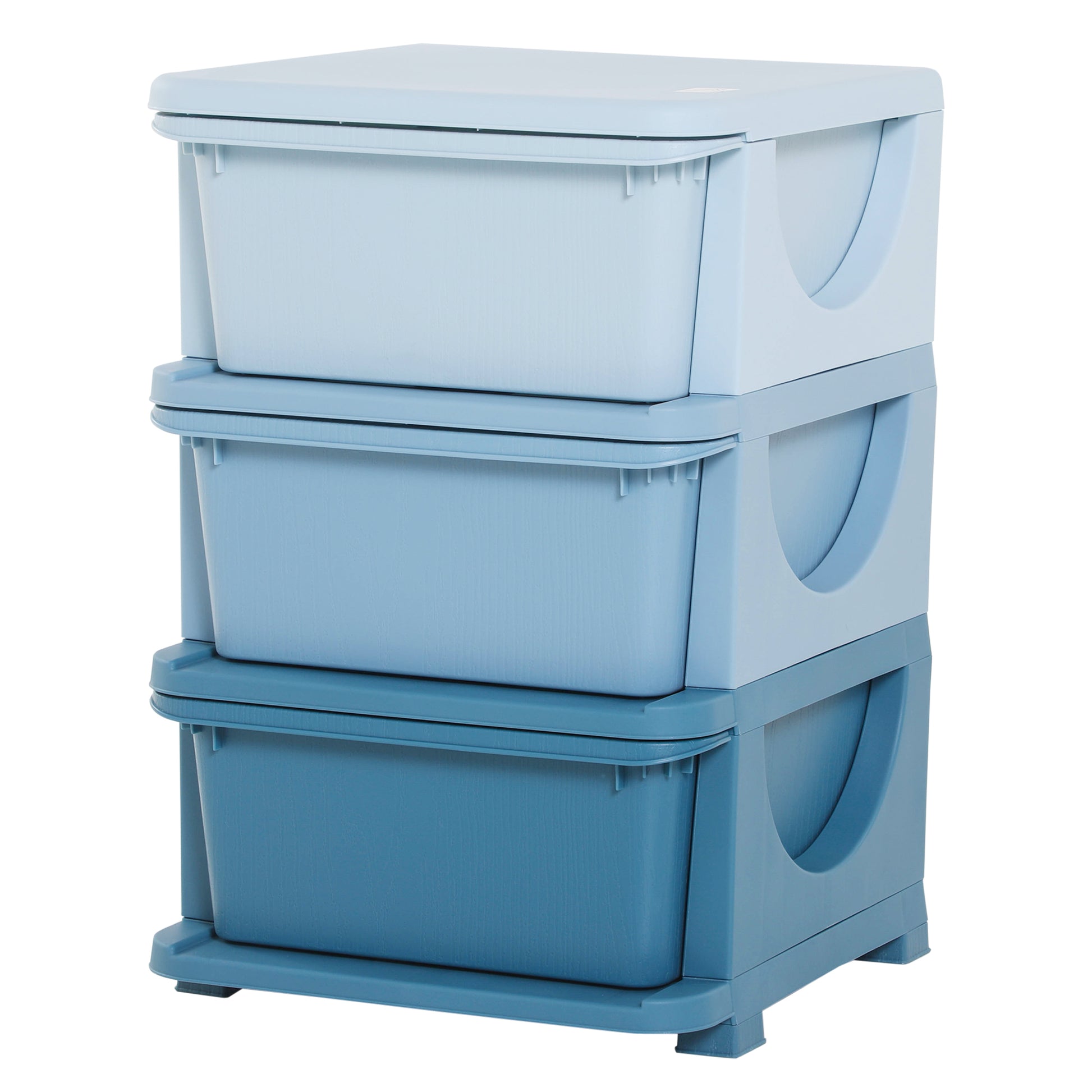 3 Tier Kids Toy Organizer and Storage Bins with 3 Plastic Drawers, Blue Baby & Kids Storage   at Gallery Canada