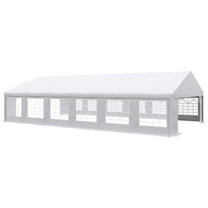 23' x 39' Party Tent, Heavy Duty Outdoor Canopy Tent Shelter with 2 Doors and 12 Windows for Parties, Events, White Gazebos at Gallery Canada