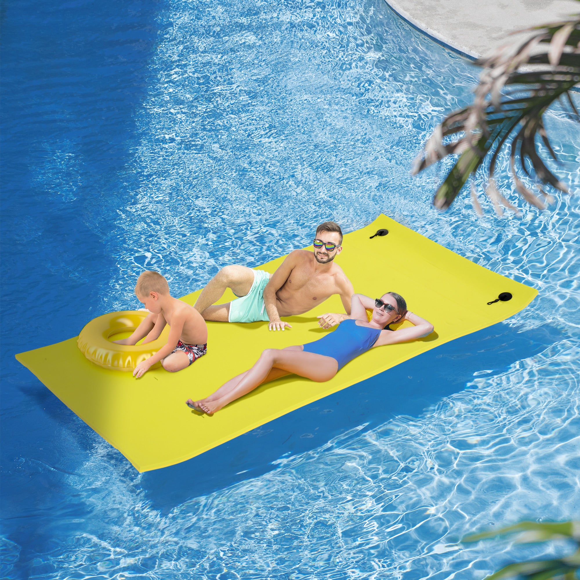 10' x 5' Lily Pad Floating Mat for Water Recreation and Relaxing, Tear-Resistant XPE Foam Water Floating Mat for Lake, River, Beach, Pool, Yellow Floating Water Mats at Gallery Canada