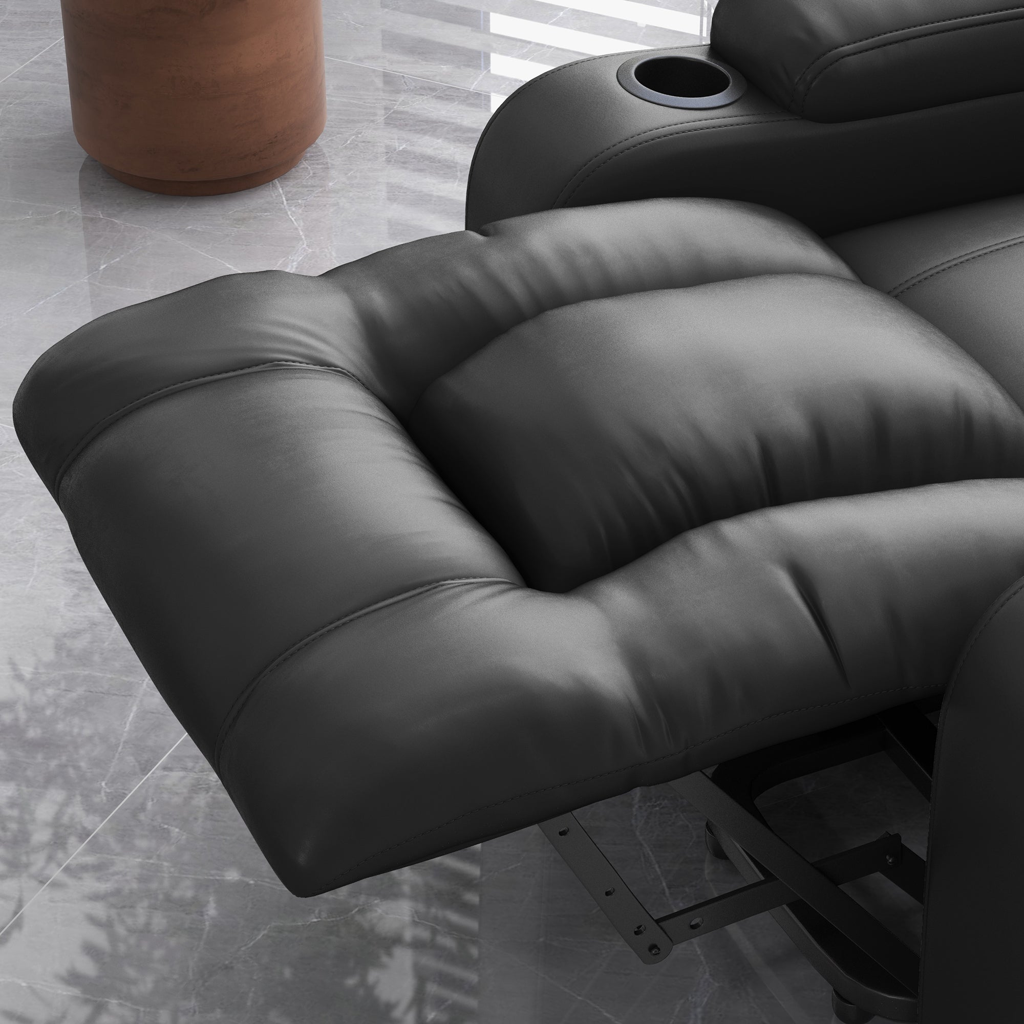 Electric Lift Chair for Elderly, Power Recliner with Footrest, Remote Control, Cup Holders for Living Room, Grey Electric Power Lift Chairs at Gallery Canada