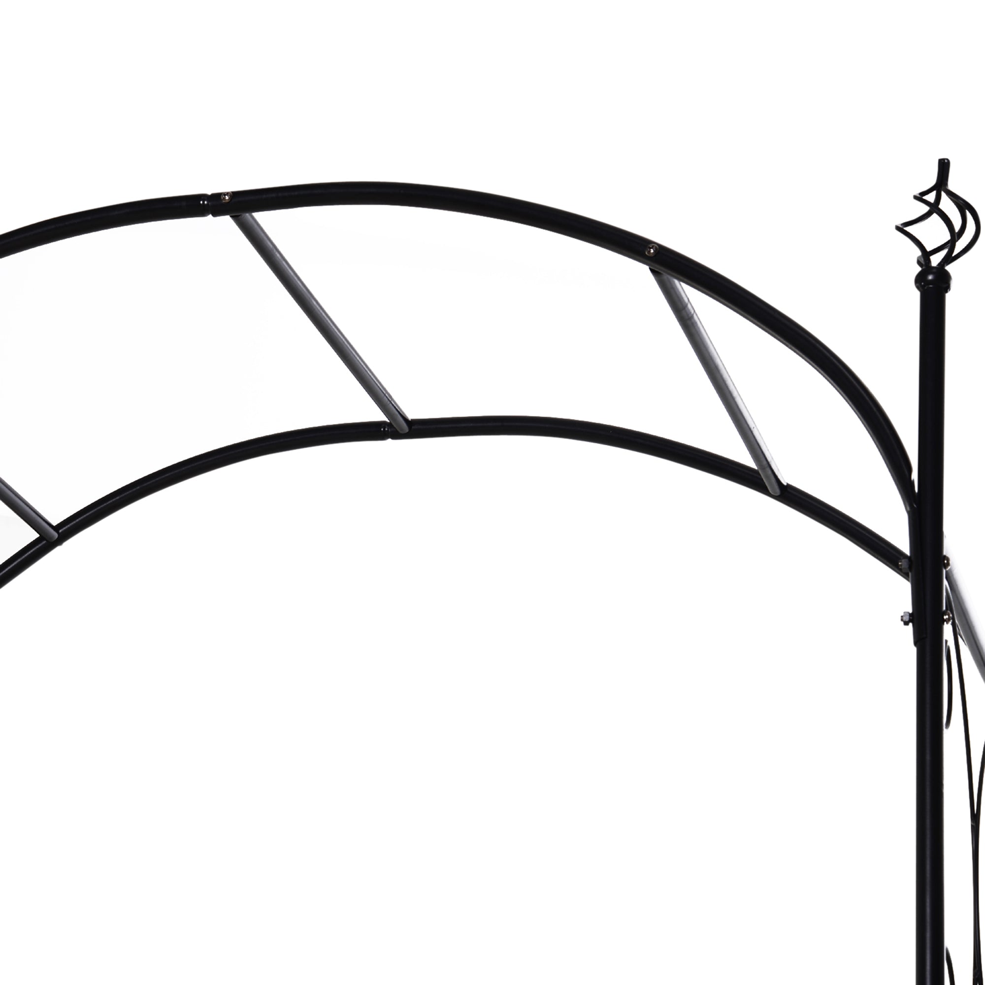7' Metal Garden Arbor Arch with Scrollwork Doors for Ceremony, Weddings, Party, Backyard, Lawn Garden Arches at Gallery Canada