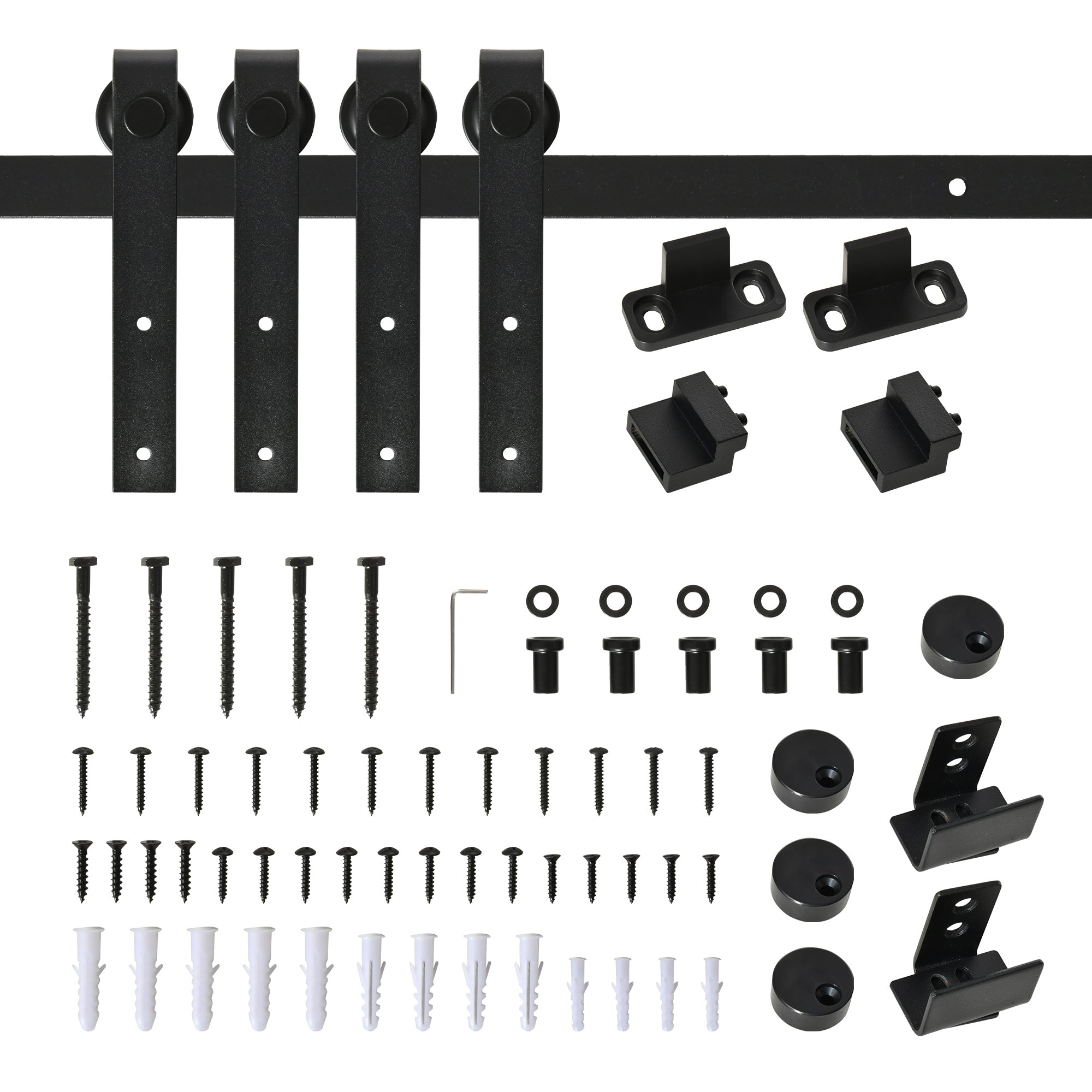 Mini Sliding Barn Door Hardware Kit for Double Doors, TV Stands, Cabinet Barn Door Hardware Kit, Fit 17.7