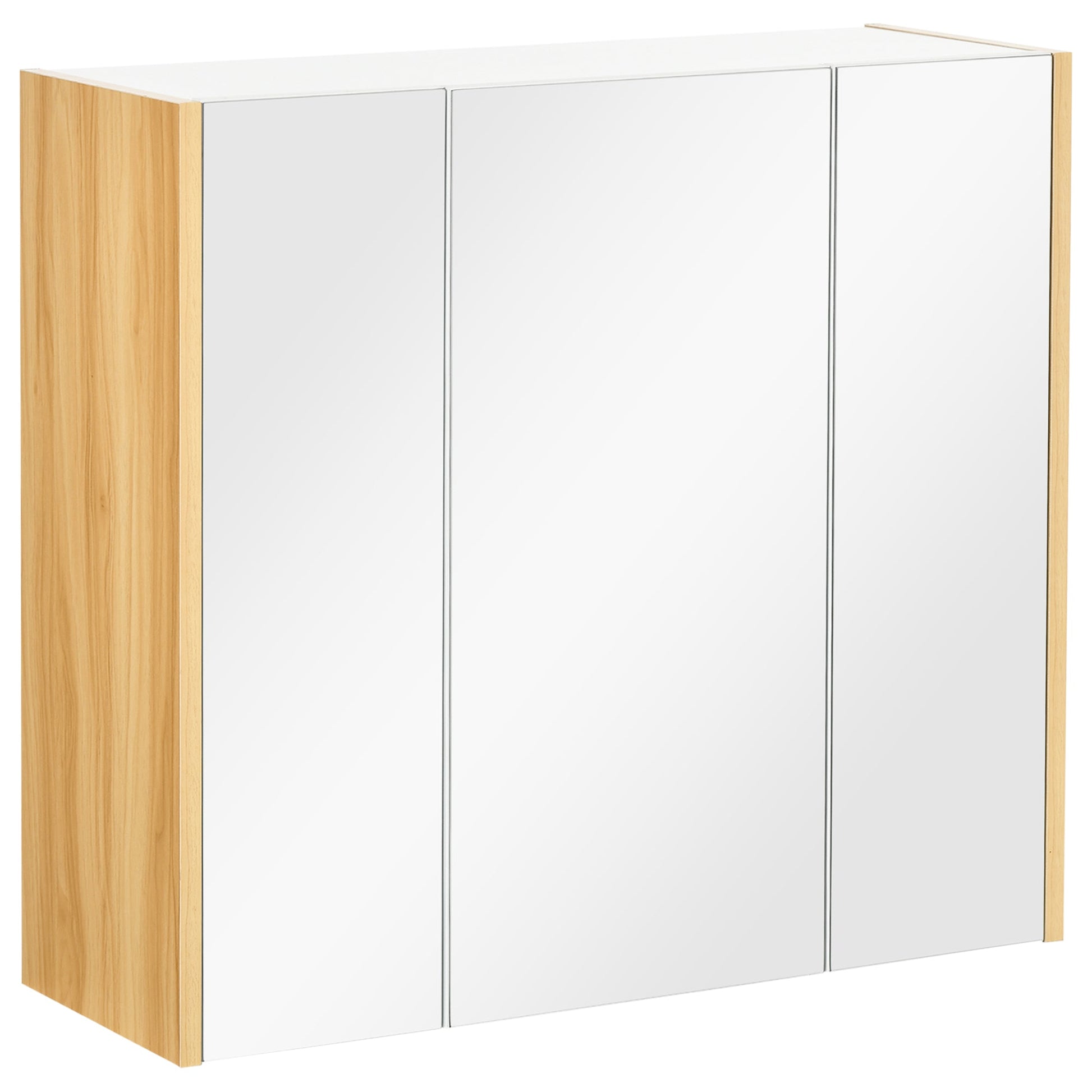 Wall Mounted Medicine Cabinet with Mirror Wall Mirror Cabinet with 3 Doors and Adjustable Storage Shelves White Mirror Medicine Cabinets White  at Gallery Canada