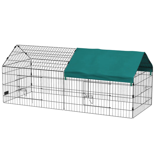 73" Small Animal Cage with Roof, Indoor/Outdoor Use, for Chicken, Rabbits, Chinchillas, Green - Gallery Canada