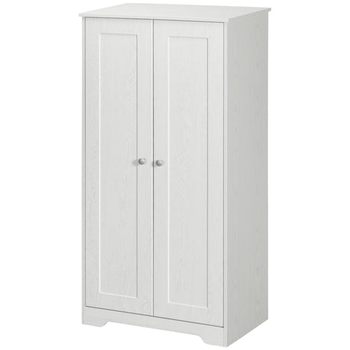 Kitchen Storage Cabinet, Freestanding Pantry Cabinet with 2 Doors and Adjustable Shelves, Distressed White