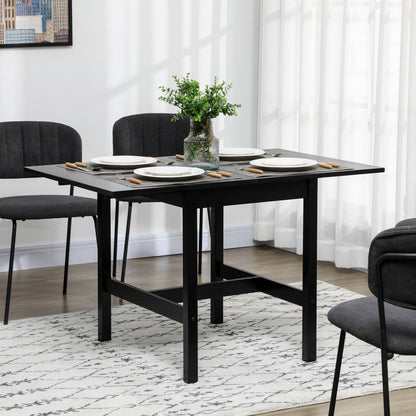 Foldable Solid Wood Dining Table, Drop Leaf Table for Small Spaces, Folding Table for Kitchen, Dining Room, Black Bar Tables & Dining Tables   at Gallery Canada