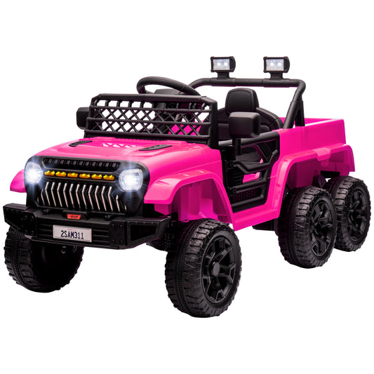 12V 4WD/2WD Kids Electric Car w/ Remote Control, Spring Suspension, Back Trailer, Light, Music, Soft Start, Pink Electric Toy Cars   at Gallery Canada