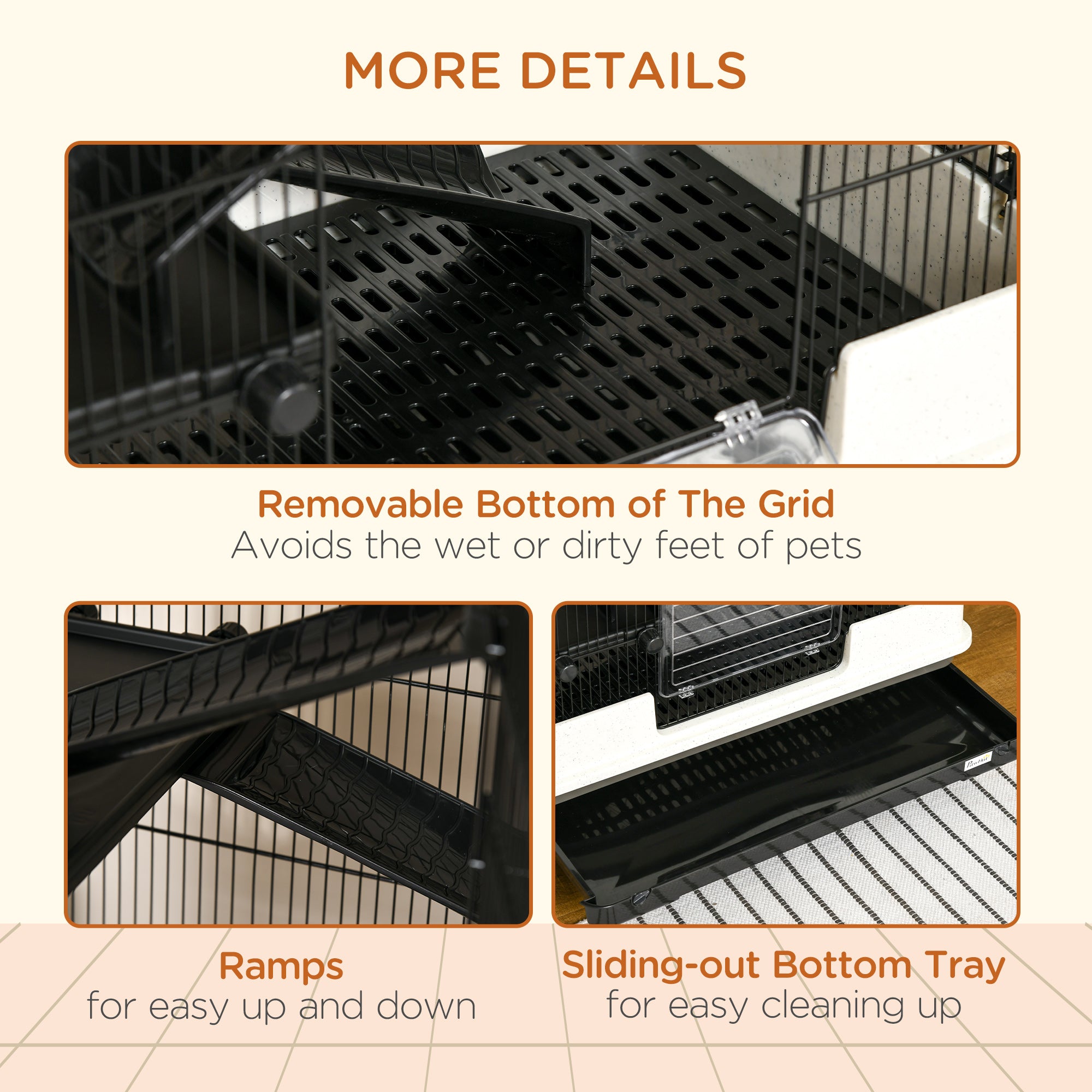 6-tier Platform Rolling Small Animal Cage Rabbit Hutch Pet Play House with Platform, Ramp,Removable Tray. 4 universal wheels (Black) for Bunny Pet Mink Chinchilla Houses & Habitats at Gallery Canada